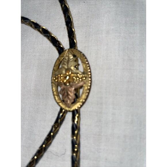 Black Hills Gold J Co. Grape Cluster Bollo Tie With Infinity Symbol 10k-12k Gold - Picture 6 of 12